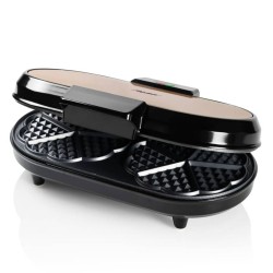 Bestron Wafelijzer ADWM730CO hartvormig dubbel 1200 W zwart en koper