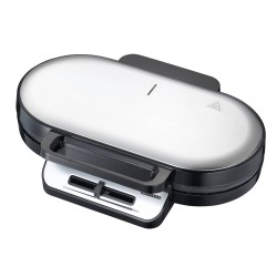 Dubbele wafelmaker maakt 10 hartvormige wafels tegelijk Melissa RVS-Zwart